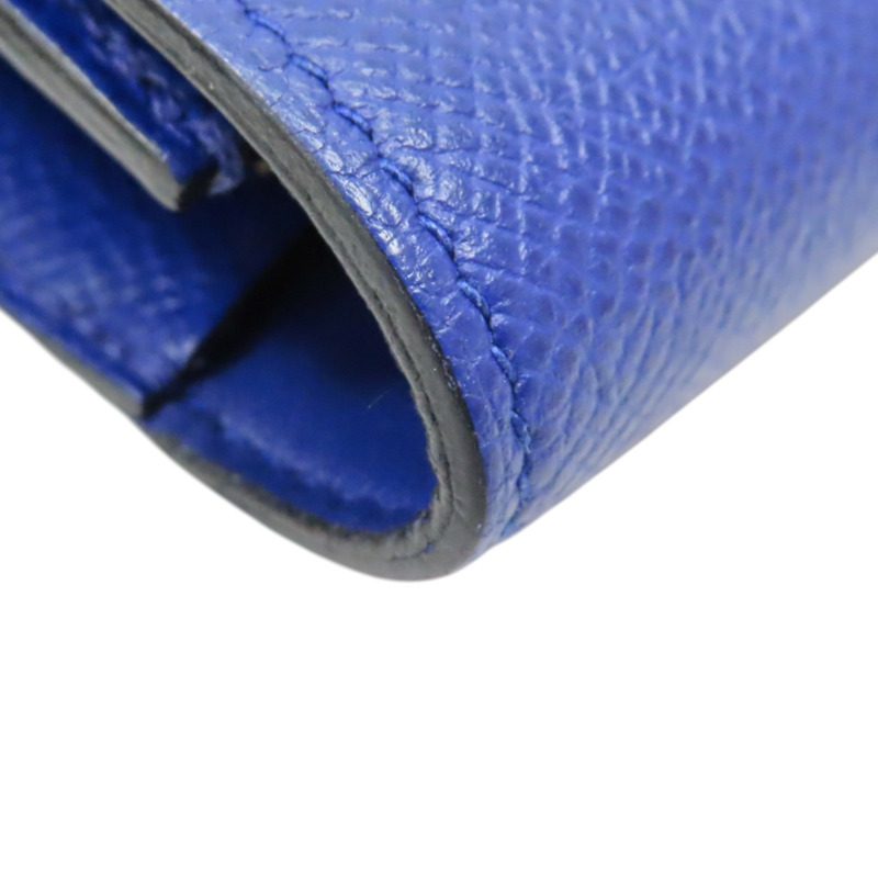 藍色 Epsom牛皮 Constance 長夾 A刻 金釦【HERMES 愛馬仕】-14