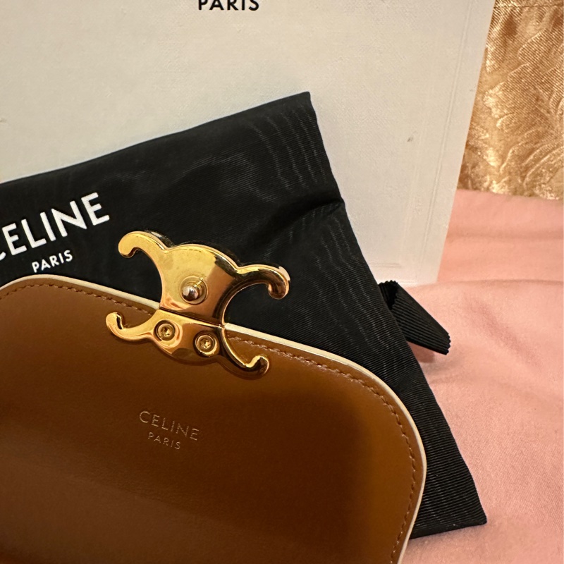 Celine triomphe wallet 白色老花凱旋門皮夾/短夾-3