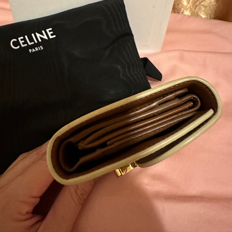 Celine triomphe wallet 白色老花凱旋門皮夾/短夾-5