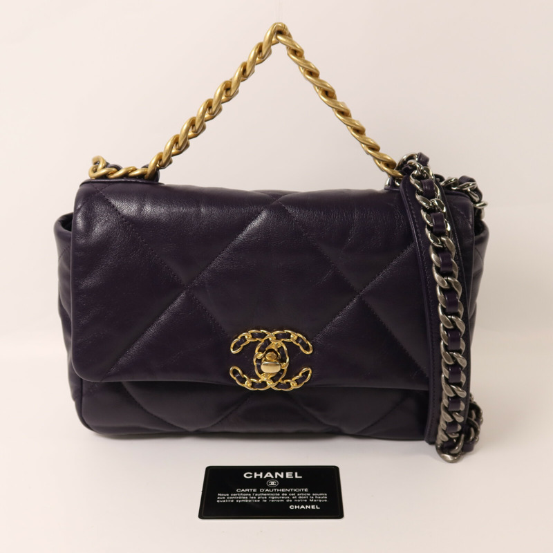 CHANEL 羊皮皮革C19 Small手挽肩背兩用袋-9