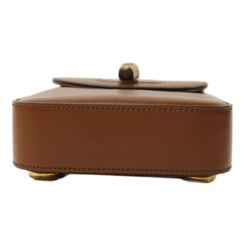 GUCCI 牛皮皮革Bamboo Mini金扣手挽肩背兩用袋-3