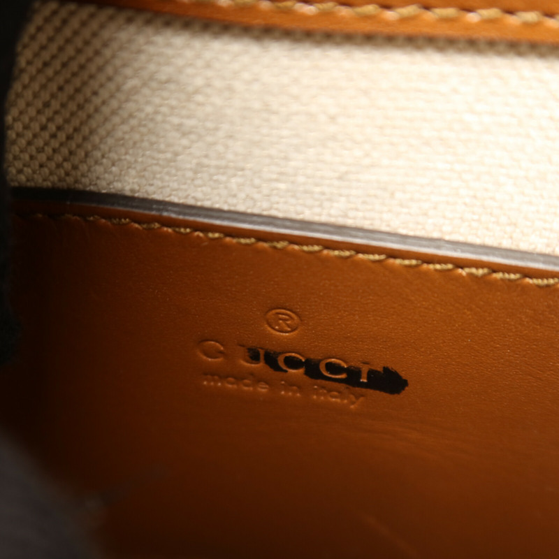 GUCCI 牛皮皮革Bamboo Mini金扣手挽肩背兩用袋-5