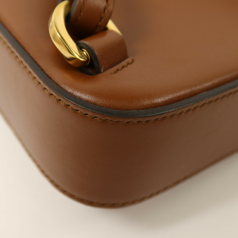 GUCCI 牛皮皮革Bamboo Mini金扣手挽肩背兩用袋-15