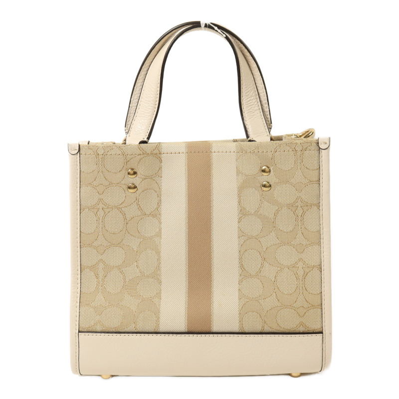 COACH 帆布/牛皮皮革2 Way Shoulder金扣手挽肩背兩用袋-1