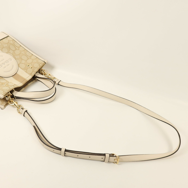 COACH 帆布/牛皮皮革2 Way Shoulder金扣手挽肩背兩用袋-9