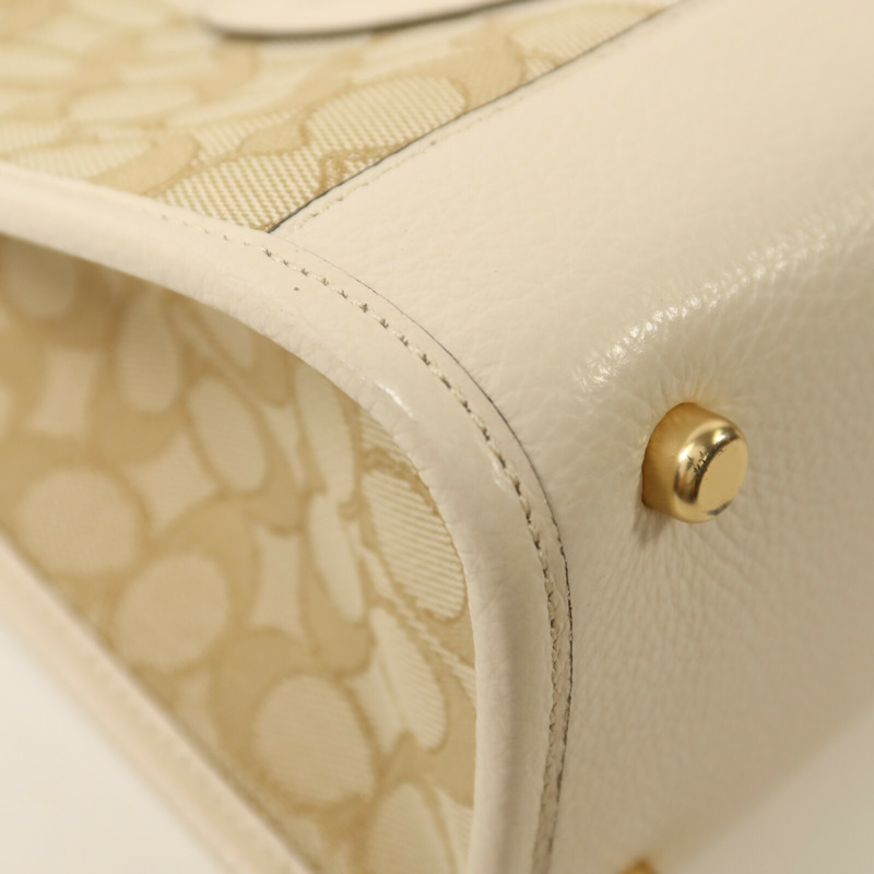 COACH 帆布/牛皮皮革2 Way Shoulder金扣手挽肩背兩用袋-12