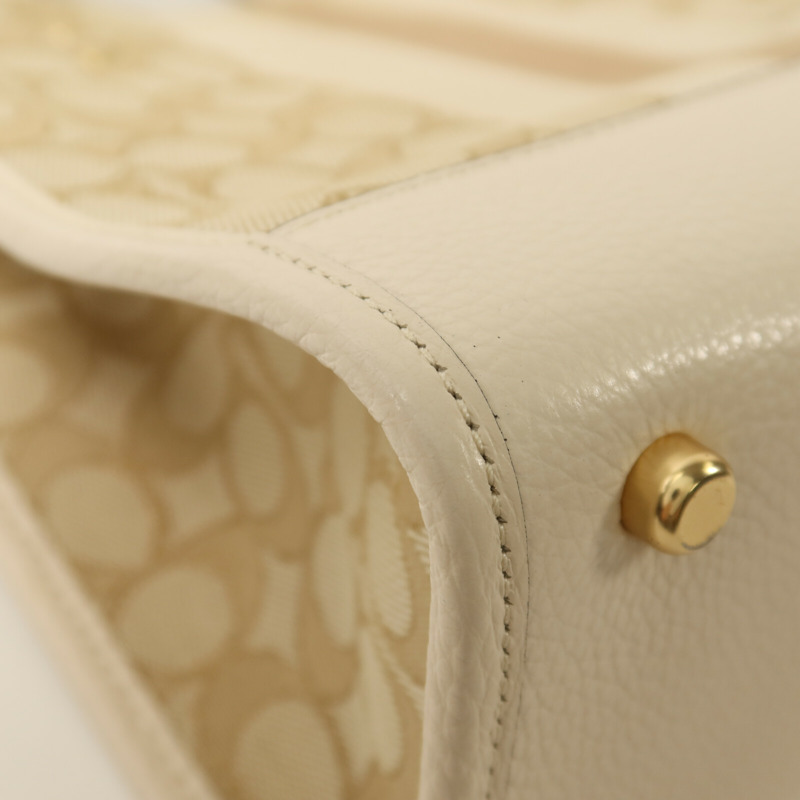 COACH 帆布/牛皮皮革2 Way Shoulder金扣手挽肩背兩用袋-14