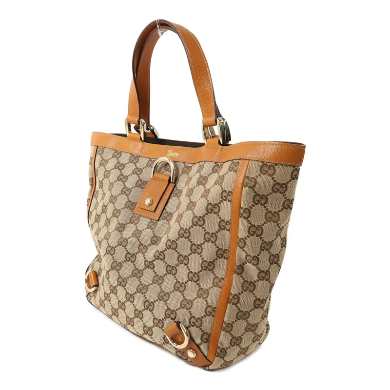 GUCCI 帆布Hand Bag金扣手挽袋-2