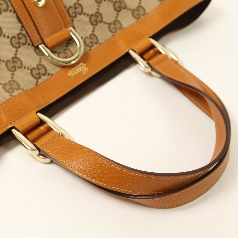 GUCCI 帆布Hand Bag金扣手挽袋-7