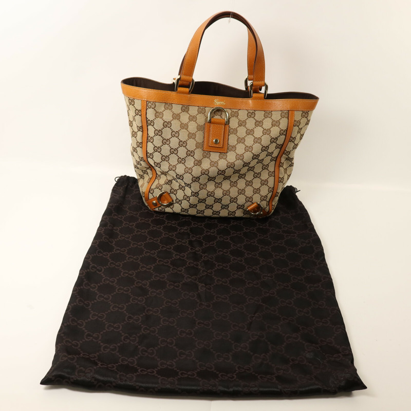 GUCCI 帆布Hand Bag金扣手挽袋-8