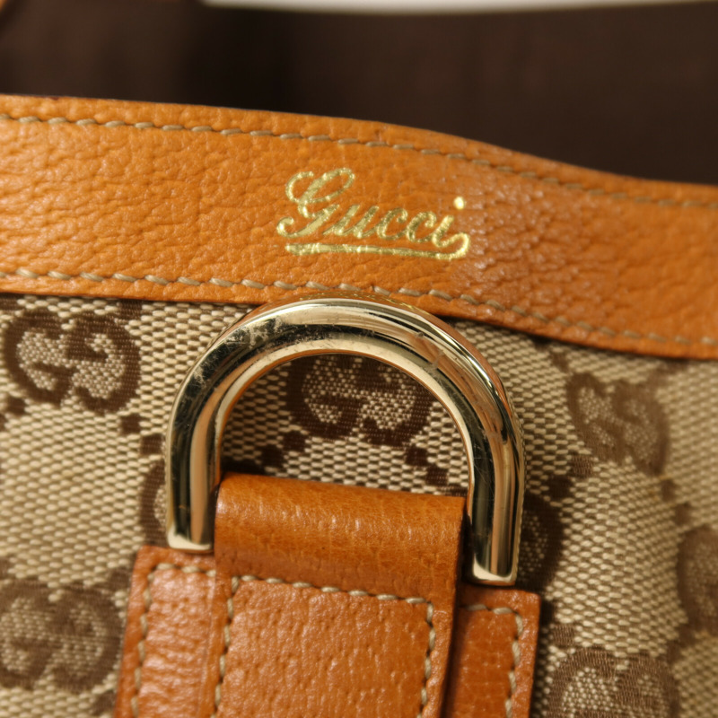 GUCCI 帆布Hand Bag金扣手挽袋-9