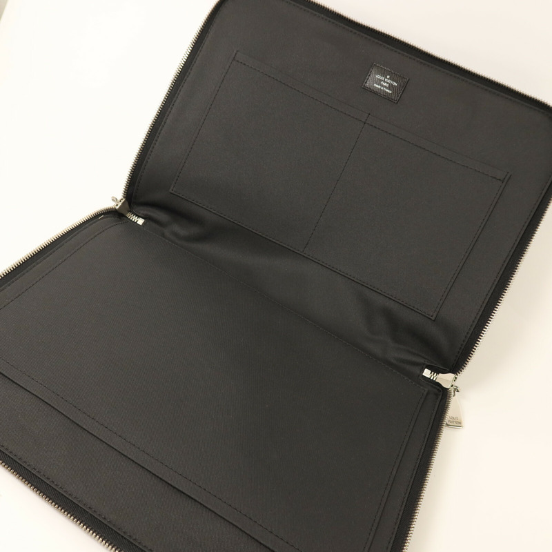 LOUIS VUITTON Taiga Porte Documents Slim銀扣公事包-4