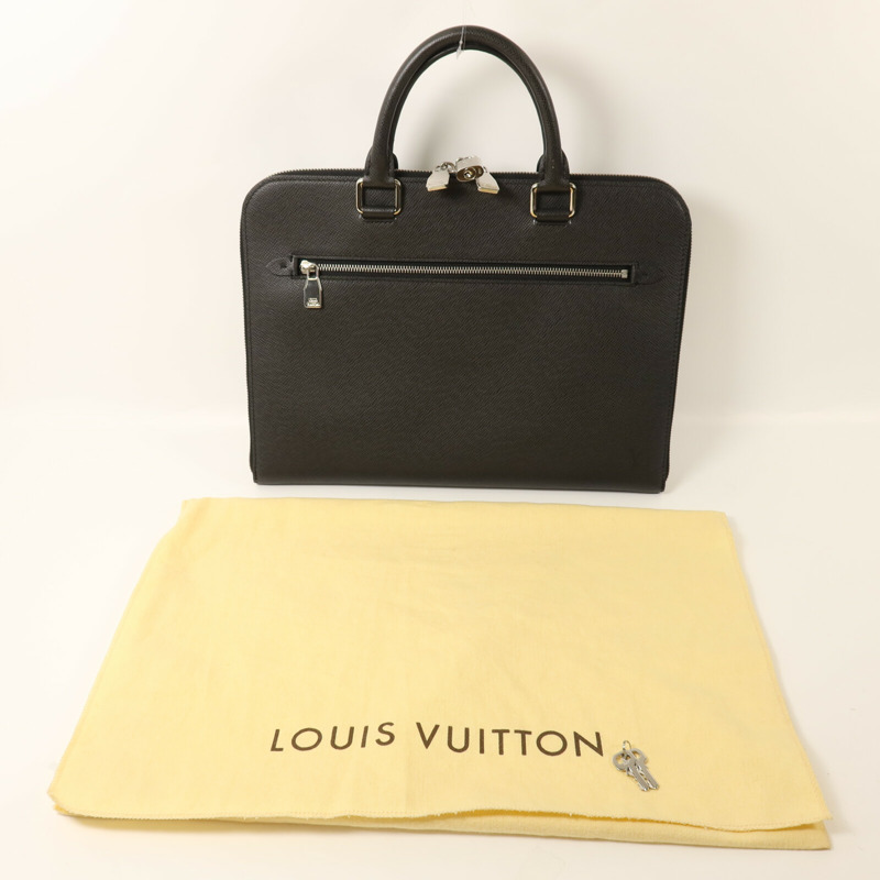 LOUIS VUITTON Taiga Porte Documents Slim銀扣公事包-9