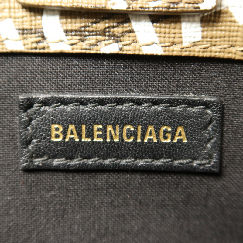 BALENCIAGA 塗層帆布/牛皮皮革2 way Shoulder金扣手挽肩背兩用袋-5