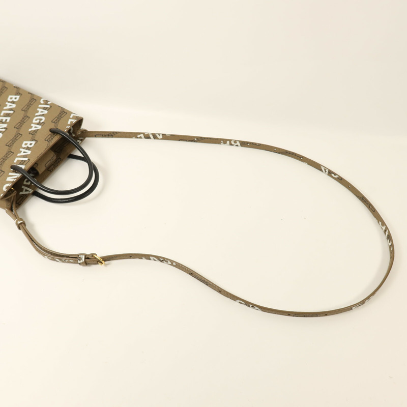 BALENCIAGA 塗層帆布/牛皮皮革2 way Shoulder金扣手挽肩背兩用袋-7