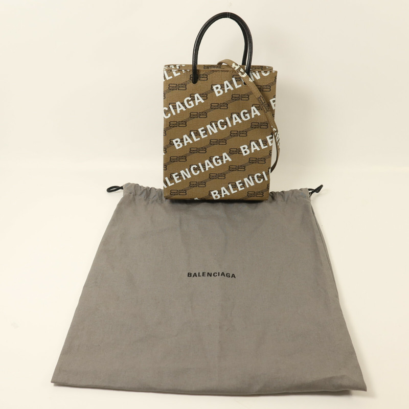 BALENCIAGA 塗層帆布/牛皮皮革2 way Shoulder金扣手挽肩背兩用袋-8