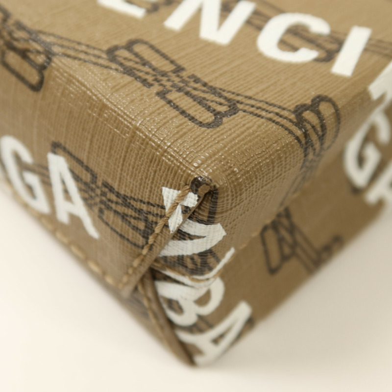 BALENCIAGA 塗層帆布/牛皮皮革2 way Shoulder金扣手挽肩背兩用袋-11