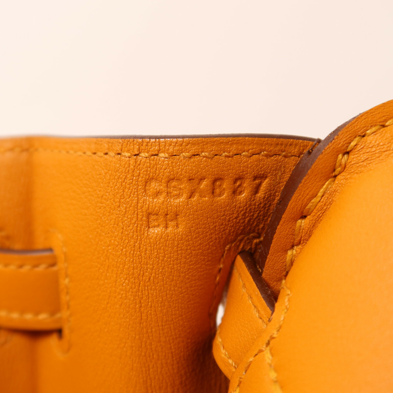 HERMES Swift皮革Birkin 25金扣手挽袋Apricot-6
