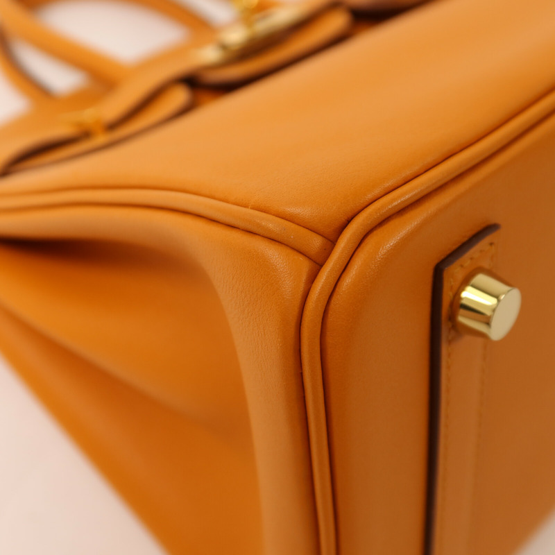 HERMES Swift皮革Birkin 25金扣手挽袋Apricot-10