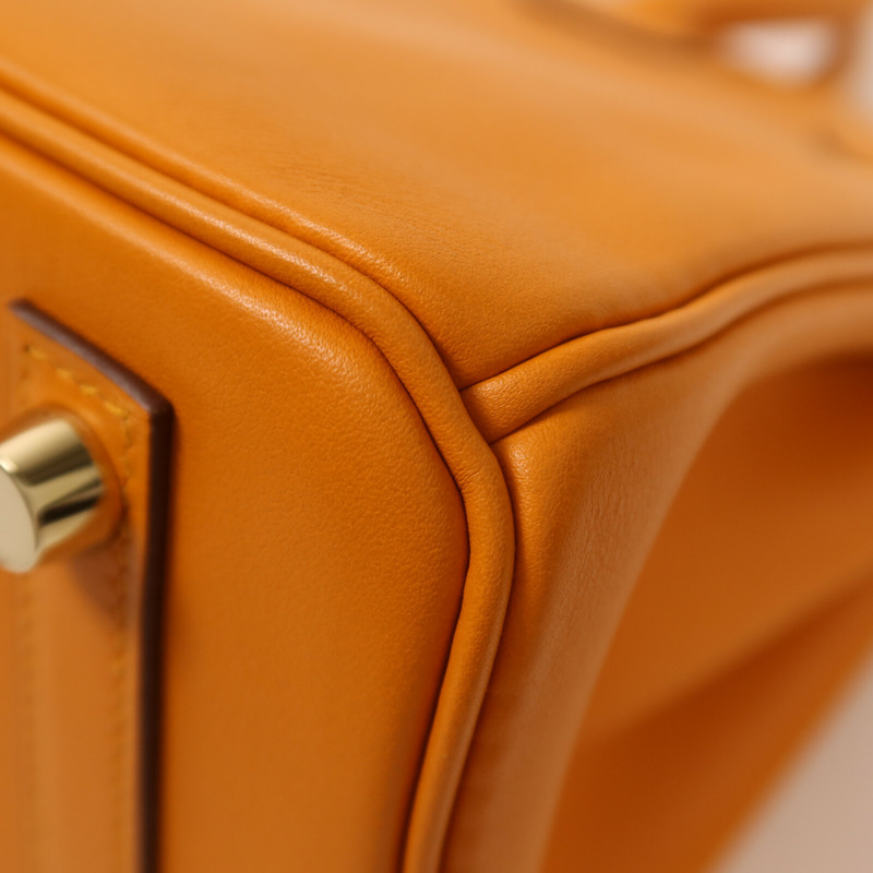 HERMES Swift皮革Birkin 25金扣手挽袋Apricot-13
