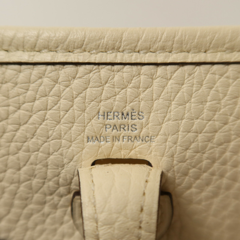 HERMES Clemence皮革Evelyne TPM銀扣肩背袋Nata-5