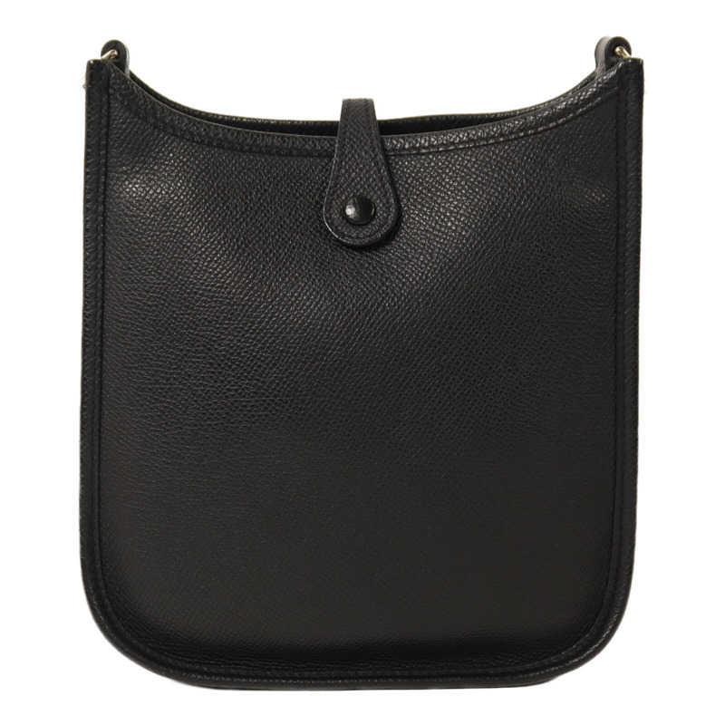 HERMES Epsom皮革Evelyne TPM銀扣肩背袋Noir-1