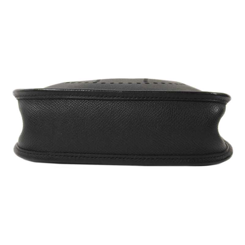 HERMES Epsom皮革Evelyne TPM銀扣肩背袋Noir-3