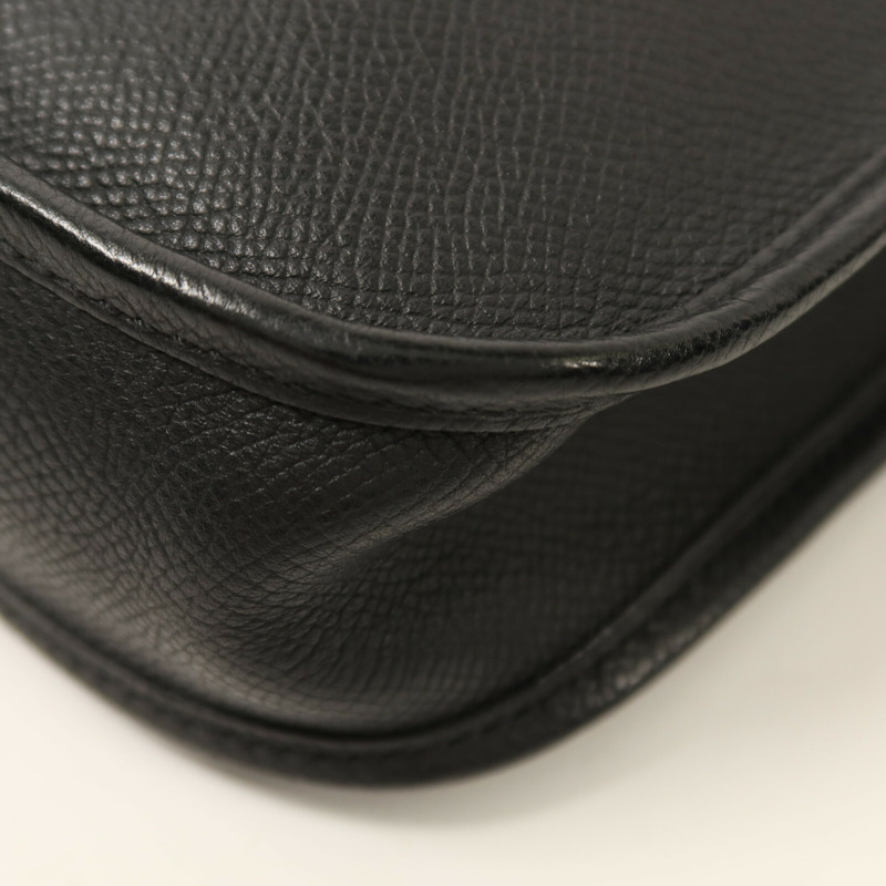 HERMES Epsom皮革Evelyne TPM銀扣肩背袋Noir-11