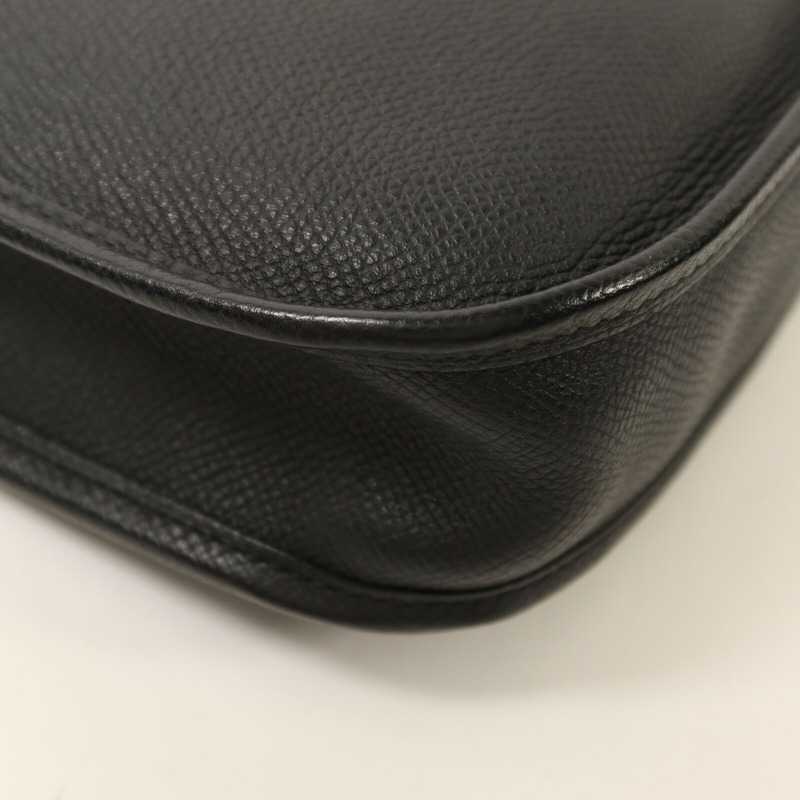 HERMES Epsom皮革Evelyne TPM銀扣肩背袋Noir-12