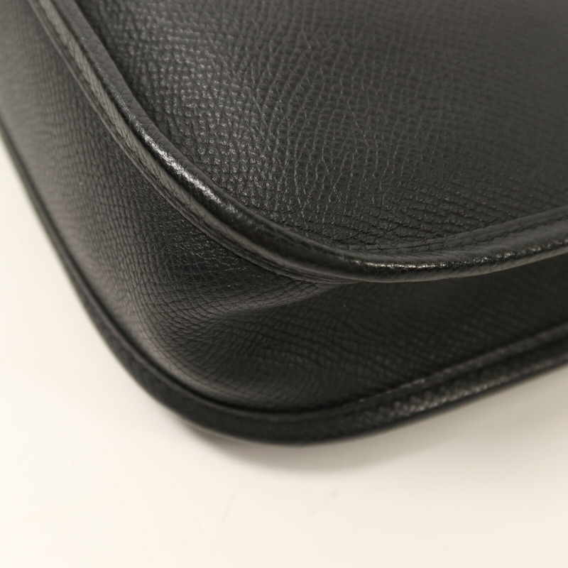 HERMES Epsom皮革Evelyne TPM銀扣肩背袋Noir-13