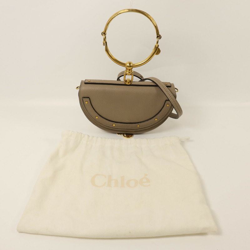 Chloe 牛皮皮革Nile Minaudiere Bracelet Bag金扣手挽肩背兩用袋-8