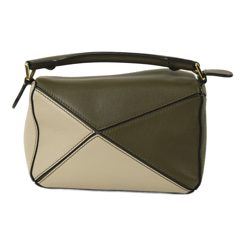 LOEWE 牛皮皮革Mini Puzzle金扣手挽肩背兩用袋-1