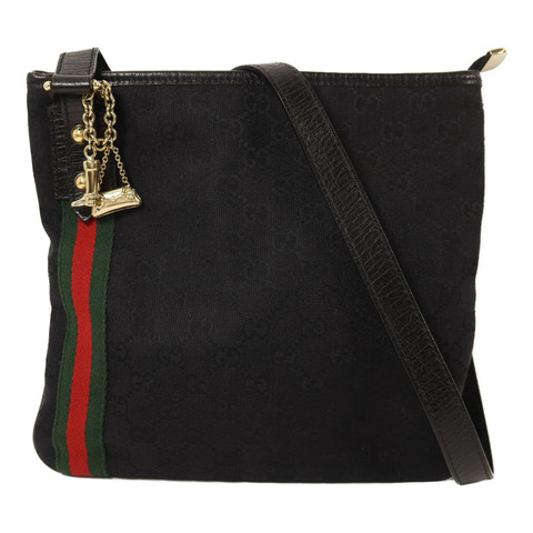 GUCCI 帆布Shoulder Bag金扣肩背袋