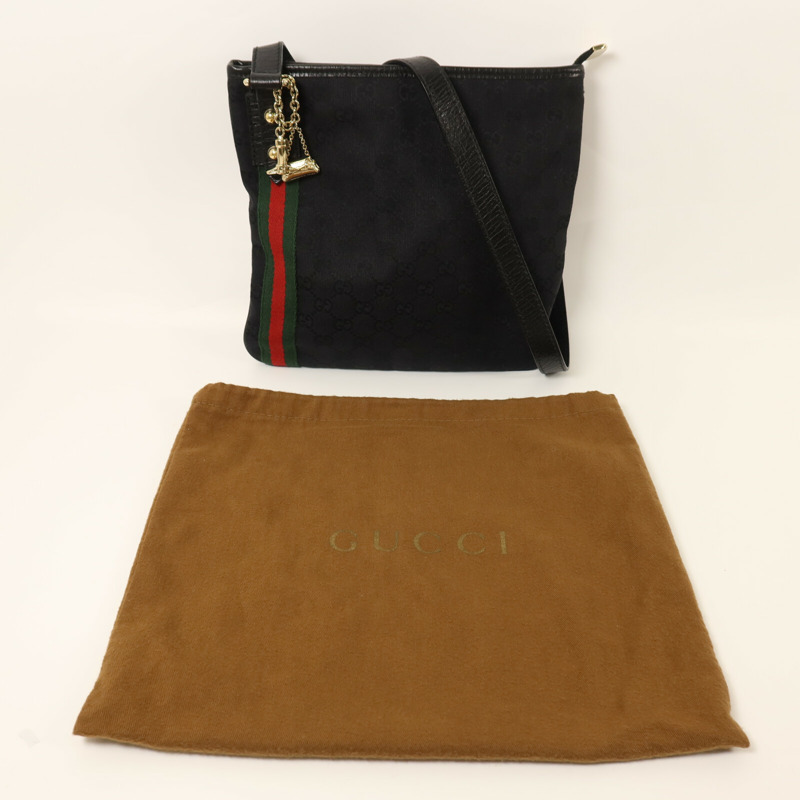 GUCCI 帆布Shoulder Bag金扣肩背袋-8