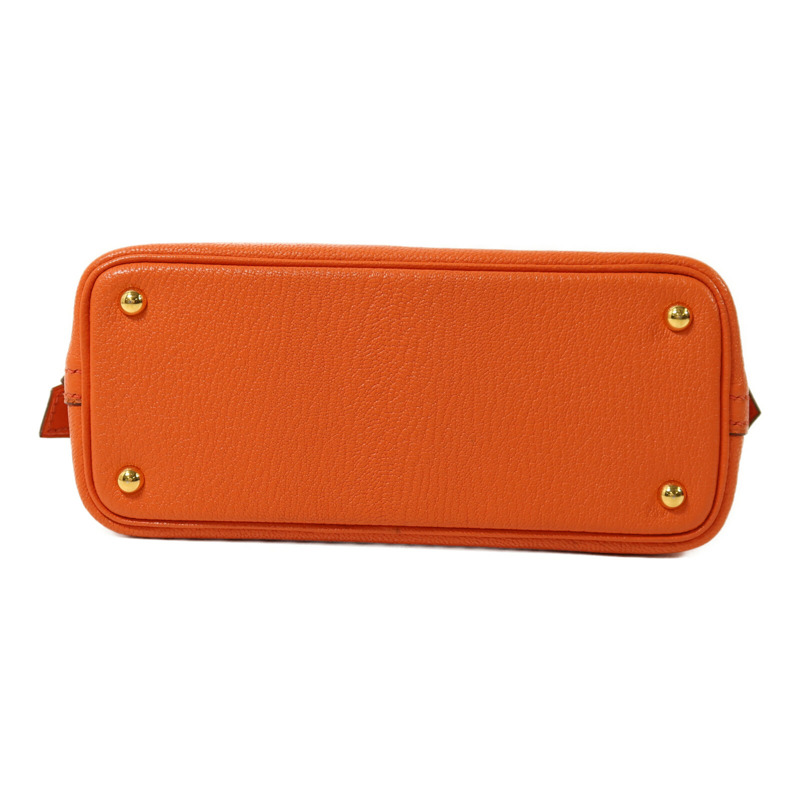 HERMES Chevre皮革Mini Bolide金扣手挽肩背兩用袋Orange Poppy-3