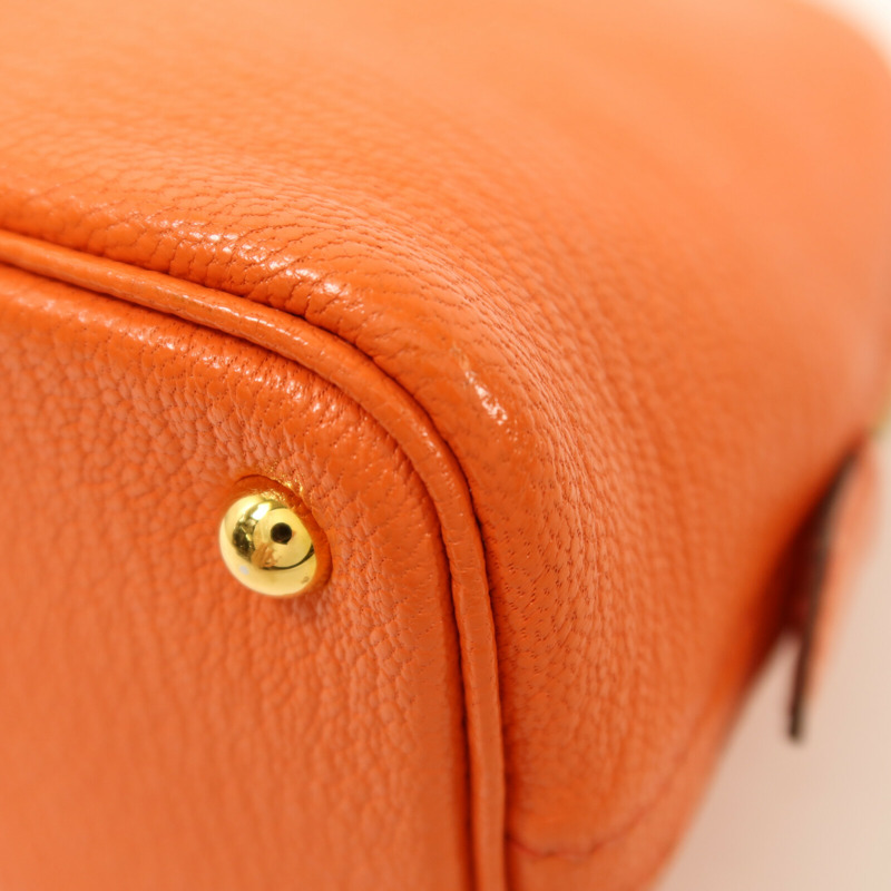 HERMES Chevre皮革Mini Bolide金扣手挽肩背兩用袋Orange Poppy-11