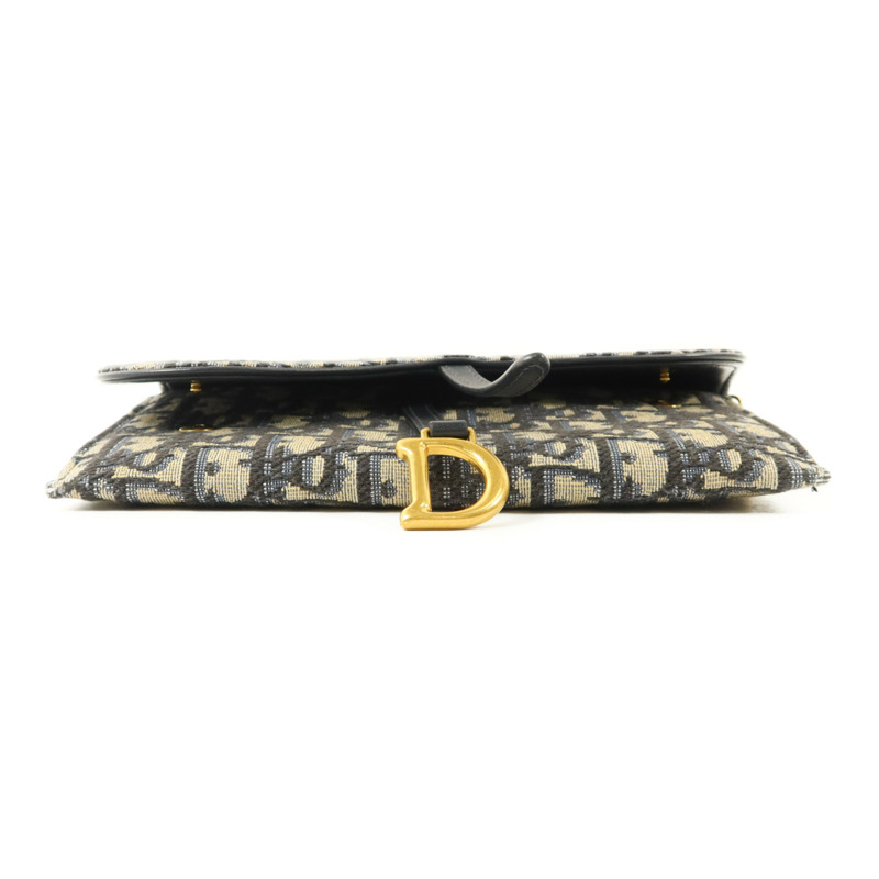 Dior 帆布Small Saddle Pouch with Chain金扣鏈帶肩背袋-3