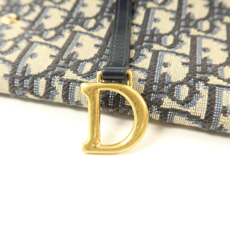 Dior 帆布Small Saddle Pouch with Chain金扣鏈帶肩背袋-7