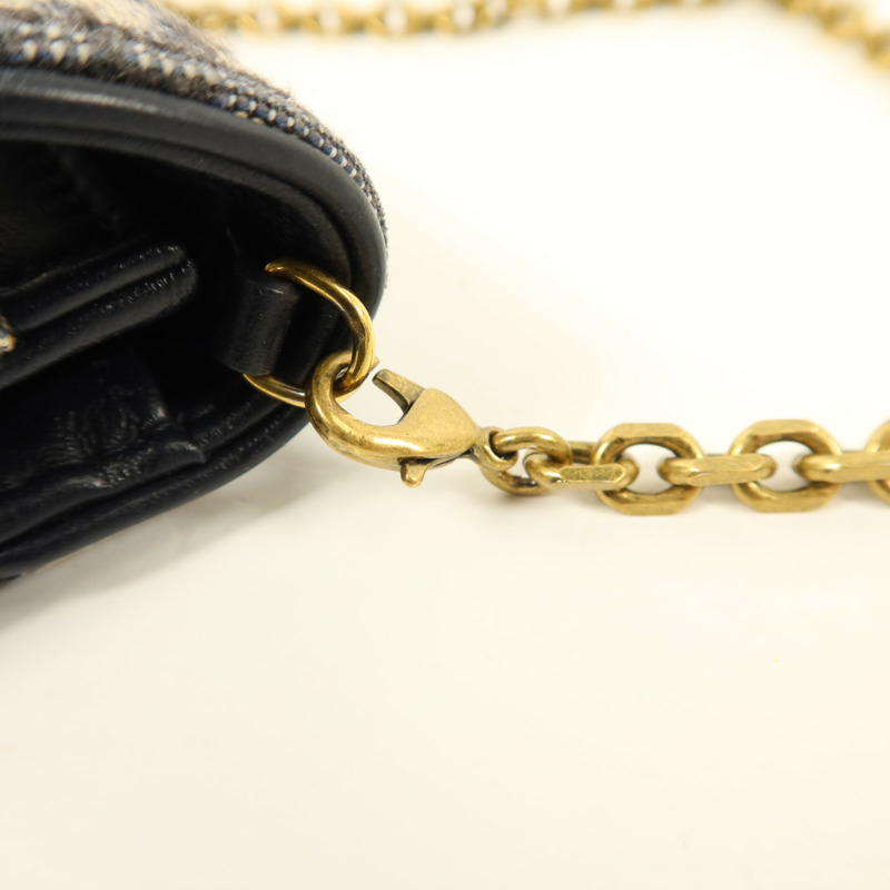 Dior 帆布Small Saddle Pouch with Chain金扣鏈帶肩背袋-10
