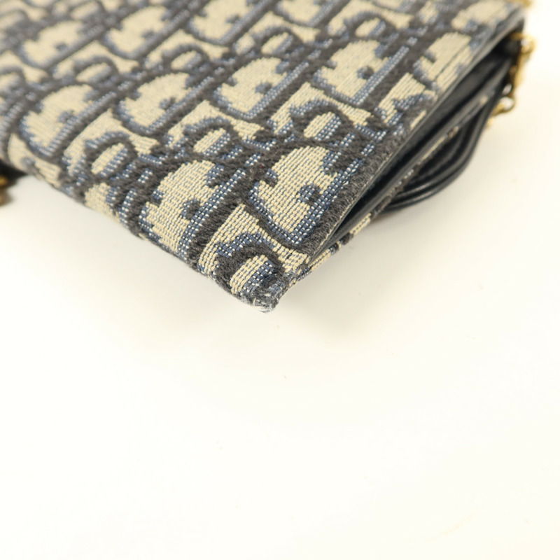 Dior 帆布Small Saddle Pouch with Chain金扣鏈帶肩背袋-14