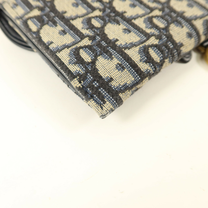 Dior 帆布Small Saddle Pouch with Chain金扣鏈帶肩背袋-15