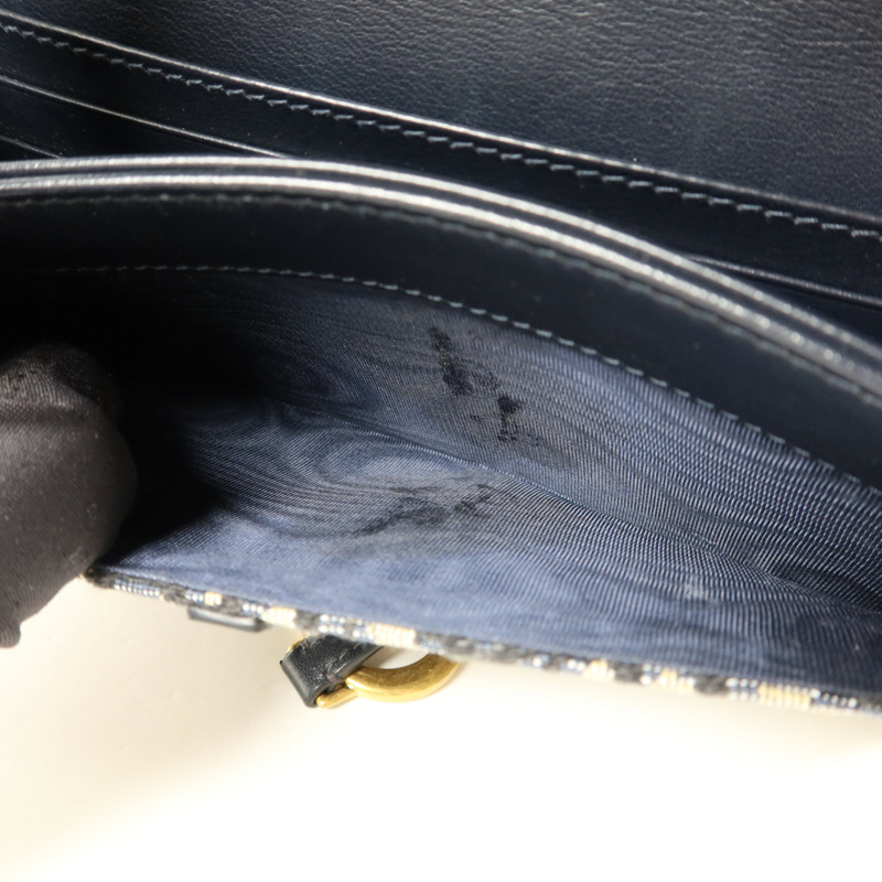 Dior 帆布Small Saddle Pouch with Chain金扣鏈帶肩背袋-16