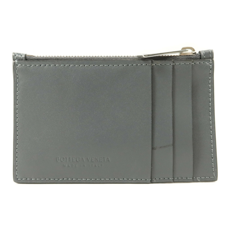BOTTEGA VENETA 牛皮皮革Zippered Card Case銀扣卡片套-1