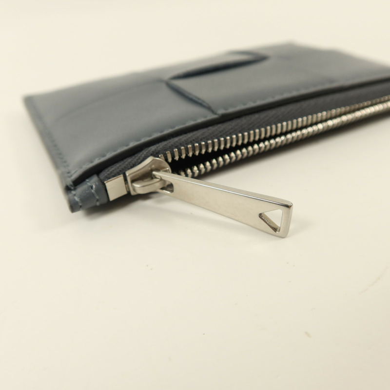 BOTTEGA VENETA 牛皮皮革Zippered Card Case銀扣卡片套-8