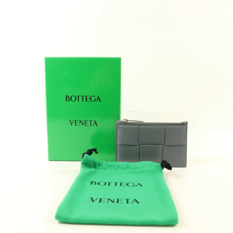 BOTTEGA VENETA 牛皮皮革Zippered Card Case銀扣卡片套-9