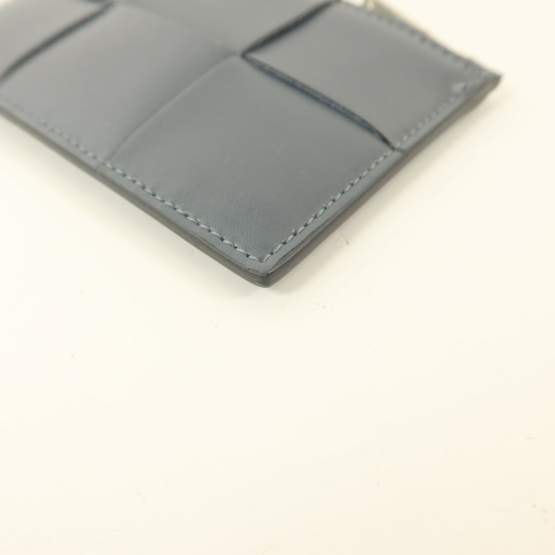 BOTTEGA VENETA 牛皮皮革Zippered Card Case銀扣卡片套-11