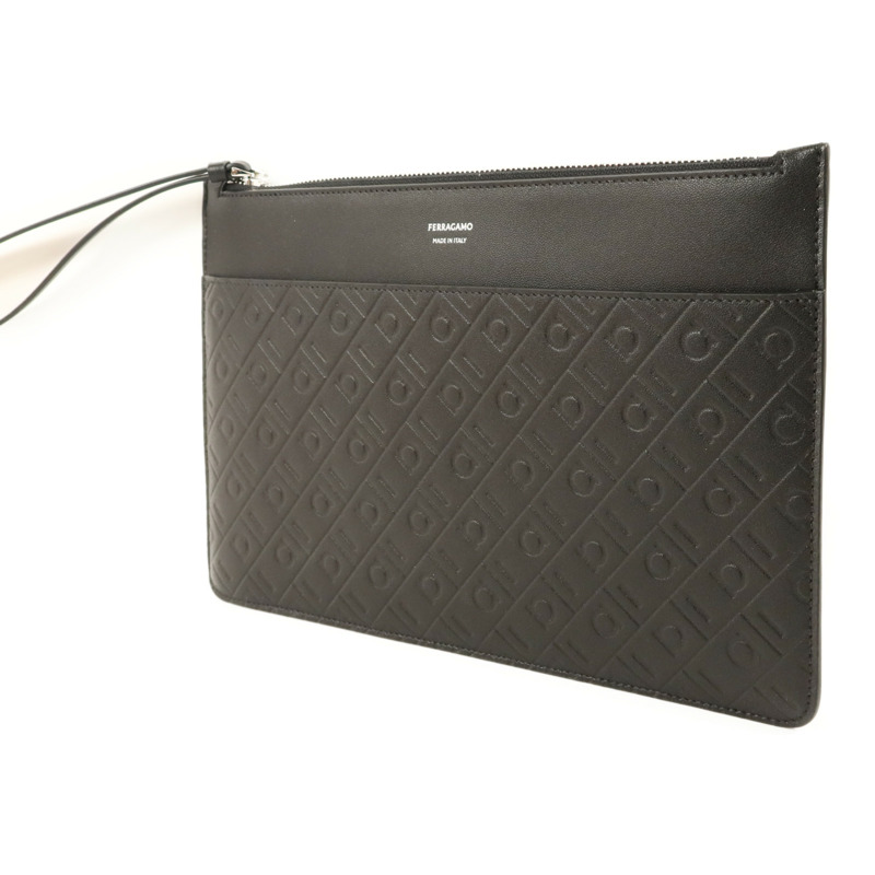 Salvatore Ferragamo 牛皮皮革Pouch銀扣小袋-2