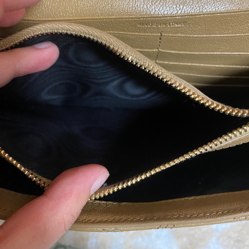 YSL奶茶色 小羊皮 BECKY WOC 菱格紋肩背包/斜背包-12