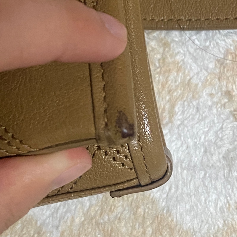 YSL奶茶色 小羊皮 BECKY WOC 菱格紋肩背包/斜背包-19