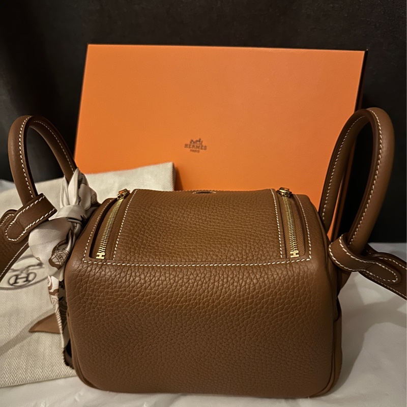 ［全新］Hermes Mini Lindy II 金棕色金扣❣️-1